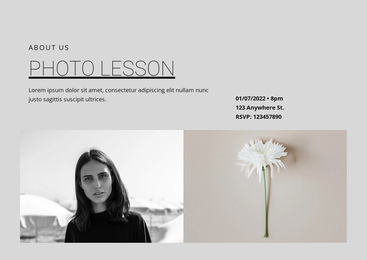 Photo lessons Website Design
