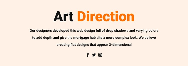 Art direction and social CSS Template