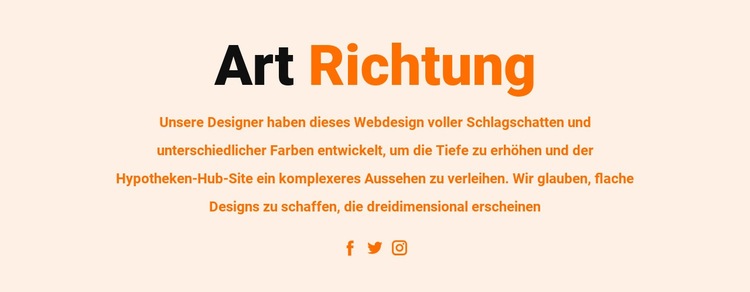 Art Direction und soziale Eine Seitenvorlage