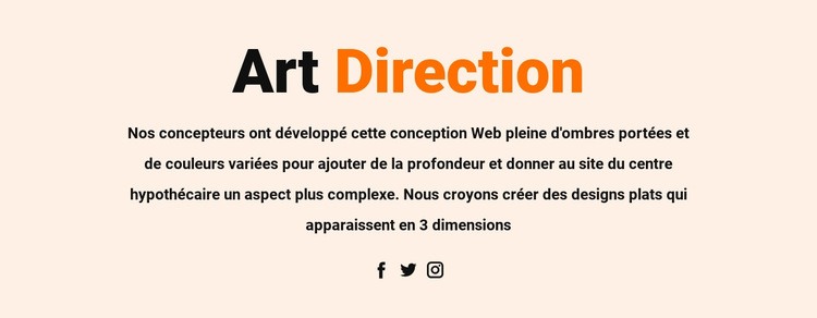 Direction artistique et sociale Créateur de site Web HTML