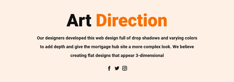 Art direction and social HTML Template
