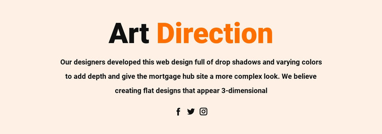 Art direction and social Html Website Builder