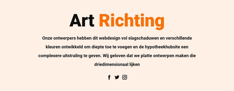 Art direction en sociaal Sjabloon voor één pagina