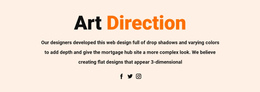Art Direction And Social One Page Template