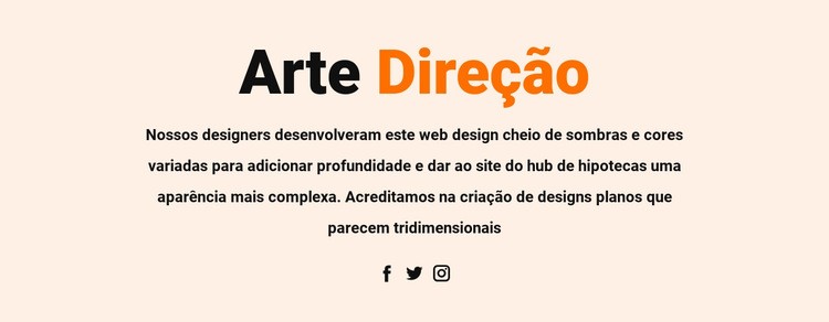 Direção de arte e social Construtor de sites HTML