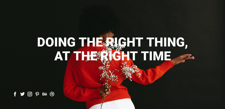 Doing the right thing Landing Page
